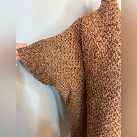 Sz L Mercer & Madison wool blend open front shirt sleeve cardigan sweater rust - Picture 5 of 7